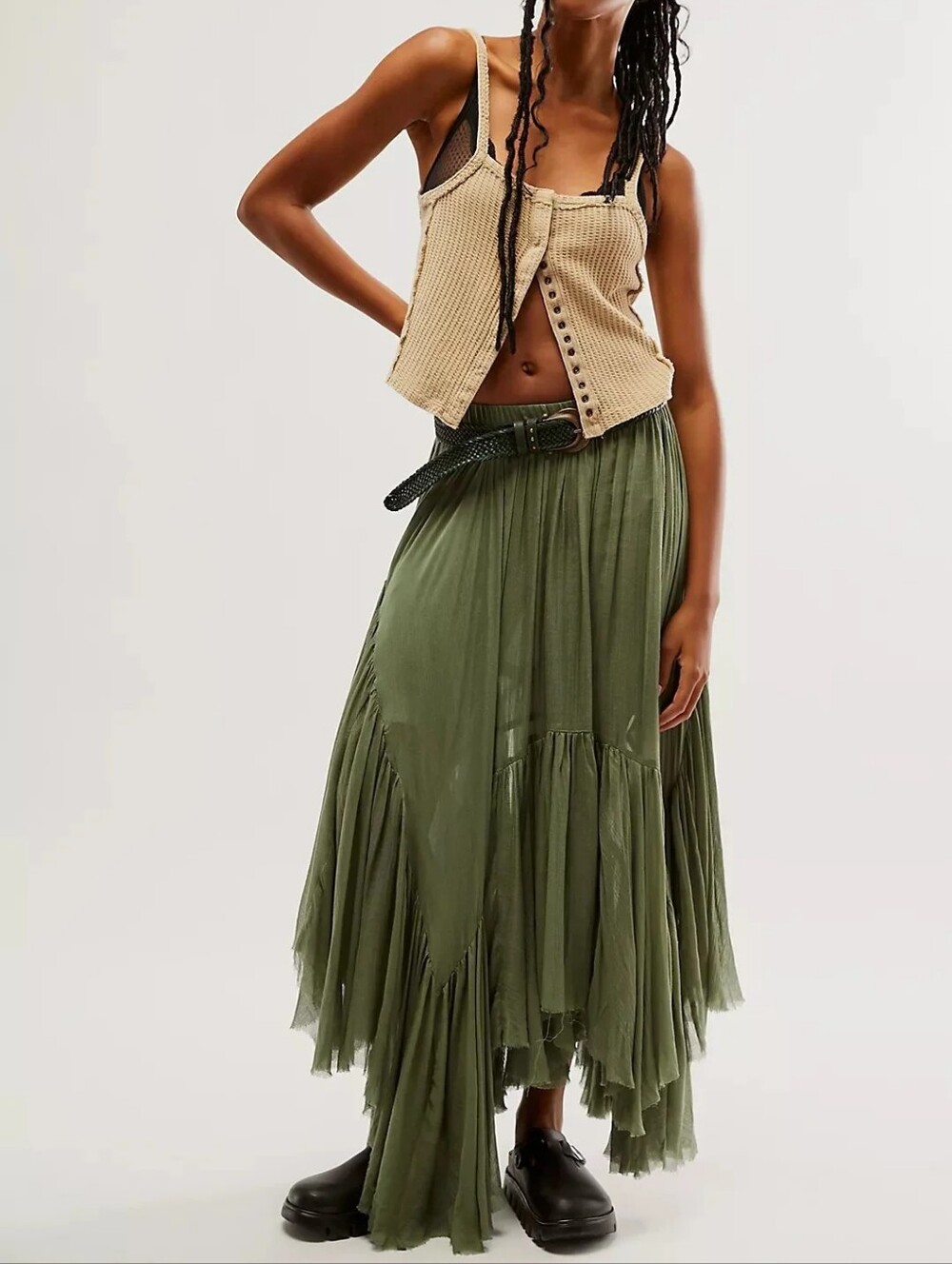 Free People FP One Clover Skirt Olive Large